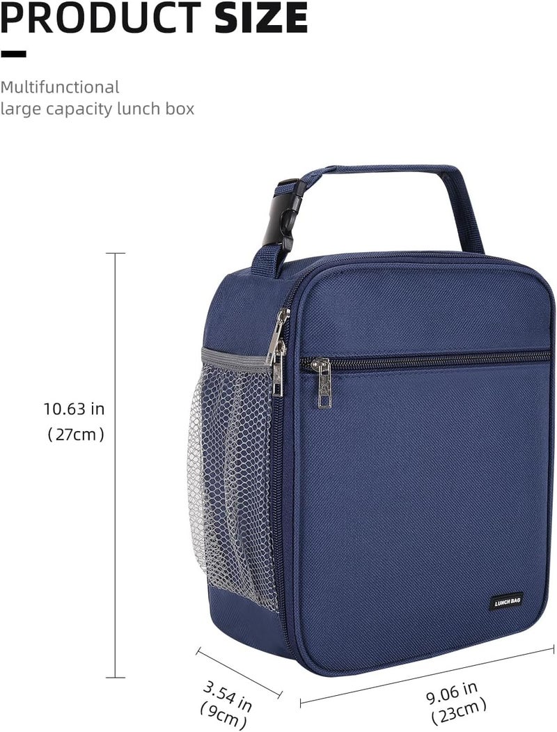 Lovoeo Lunch box Lunch bag for men women Insulated Lunchbox Lunch bags for Work Picnic Travel (Navy blue) - Image 2